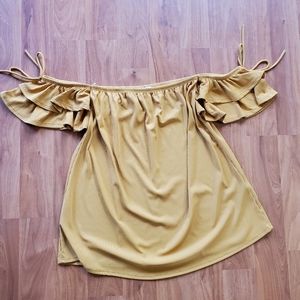 Gold Off Shoulder Top